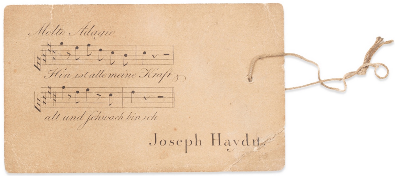 J. Haydn. Visiting card of the composer, early C19th