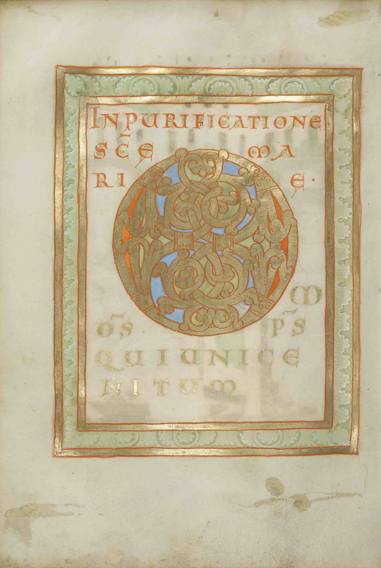 Decorated Incipit Page, Ottonian, about 1030–40