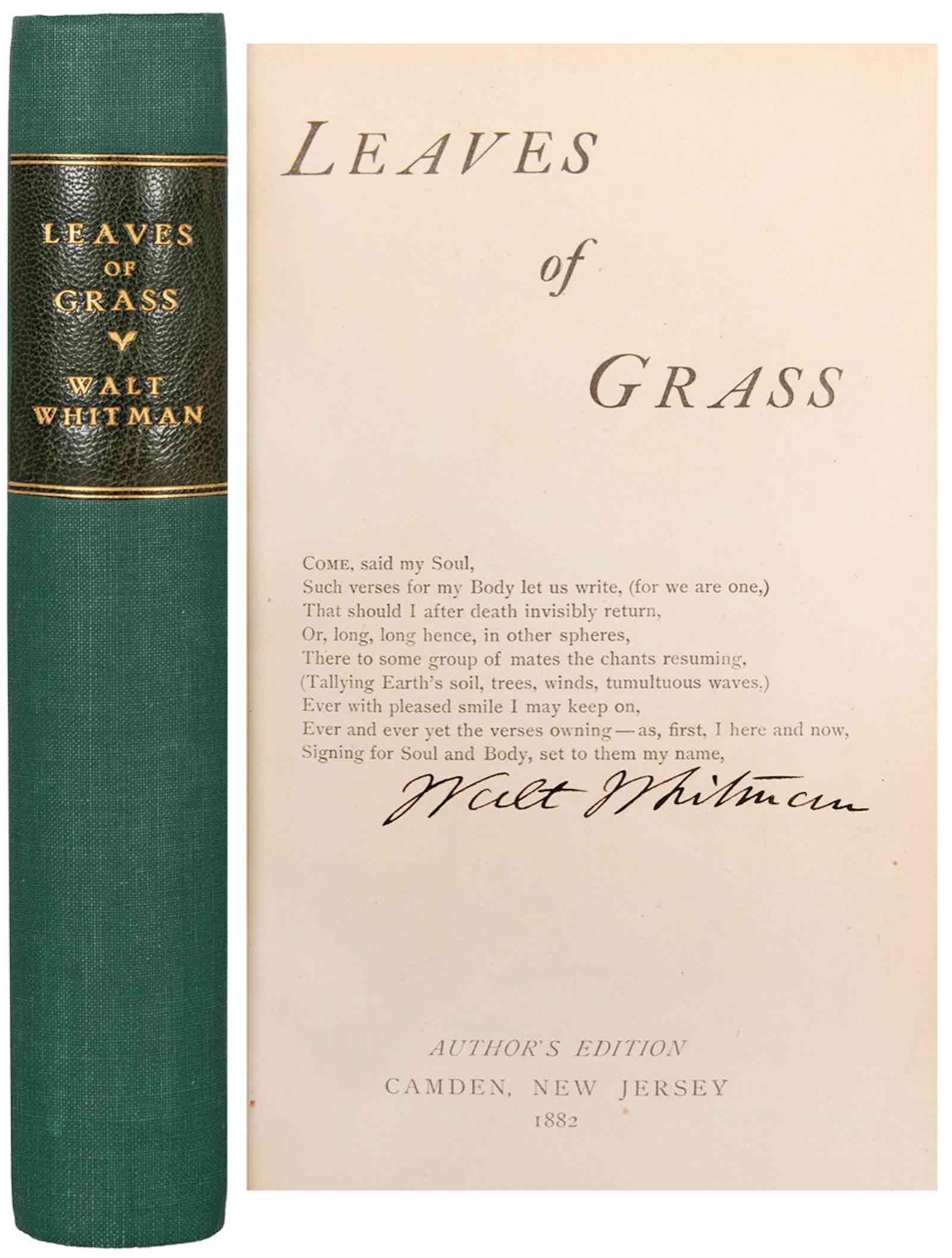 Walt Whitman's Leaves Of Grass is estimated at $5,000-7,000