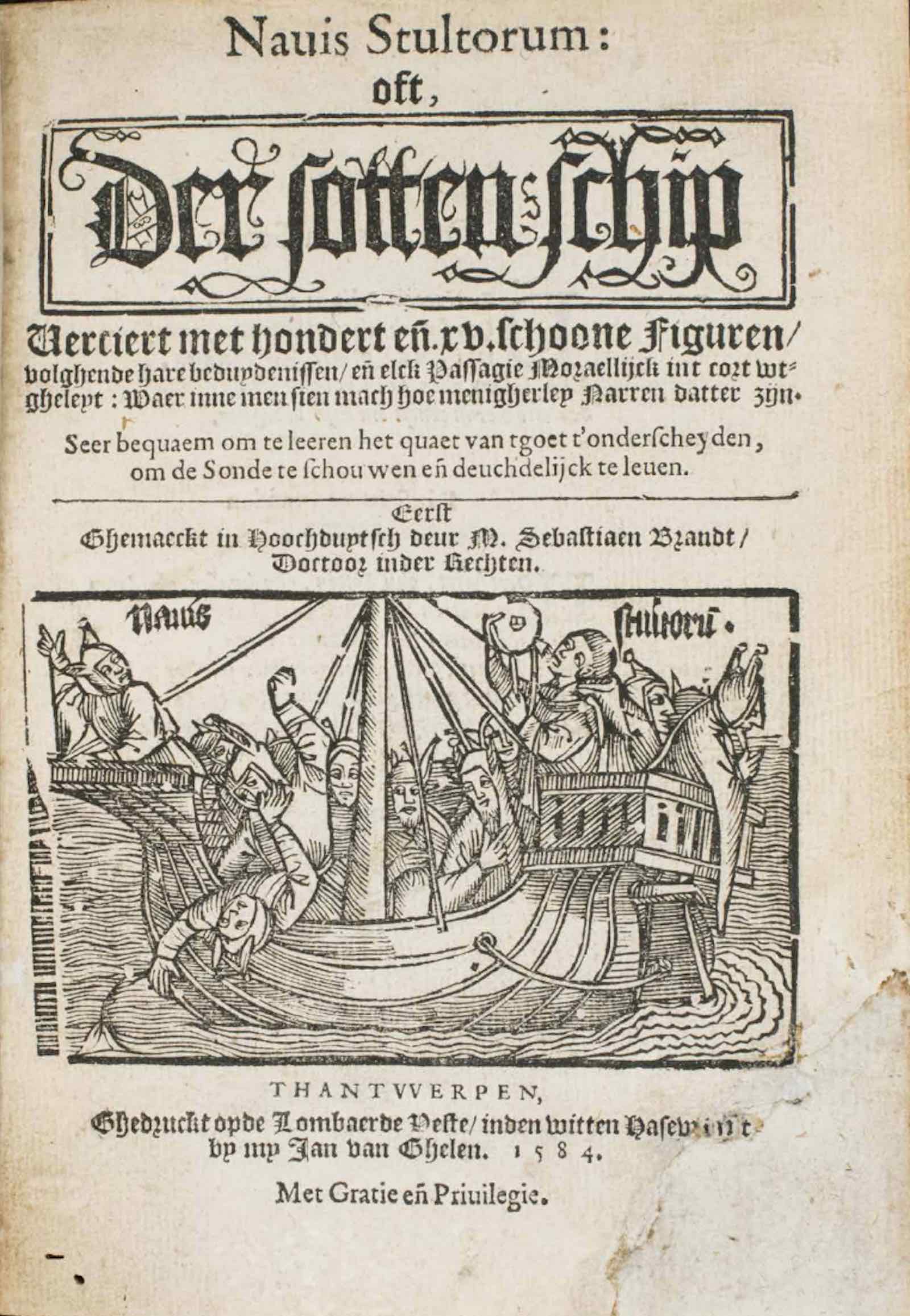 Rare first edition of the leading Dutch translation of the Ship of fools