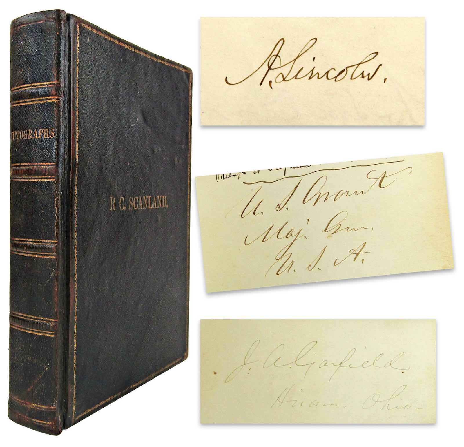 Civil War-era autograph album signed by three current and future U.S. presidents