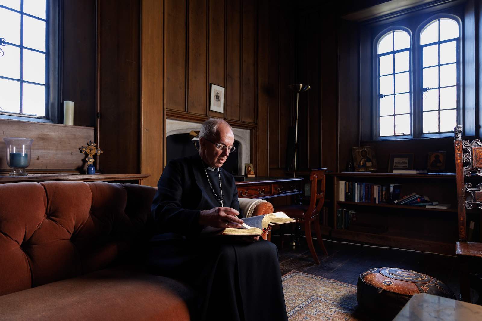 The Archibishop of Canterbury with the Coronation Bible