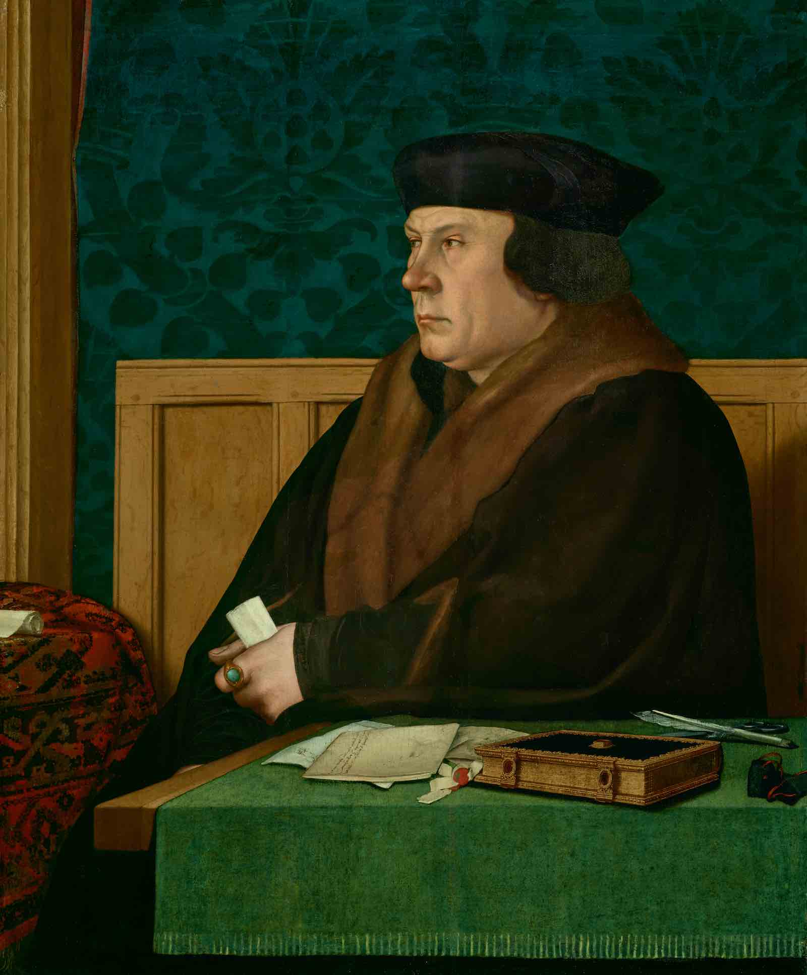The Holbein portrait of Cromwell with the book at the Frick