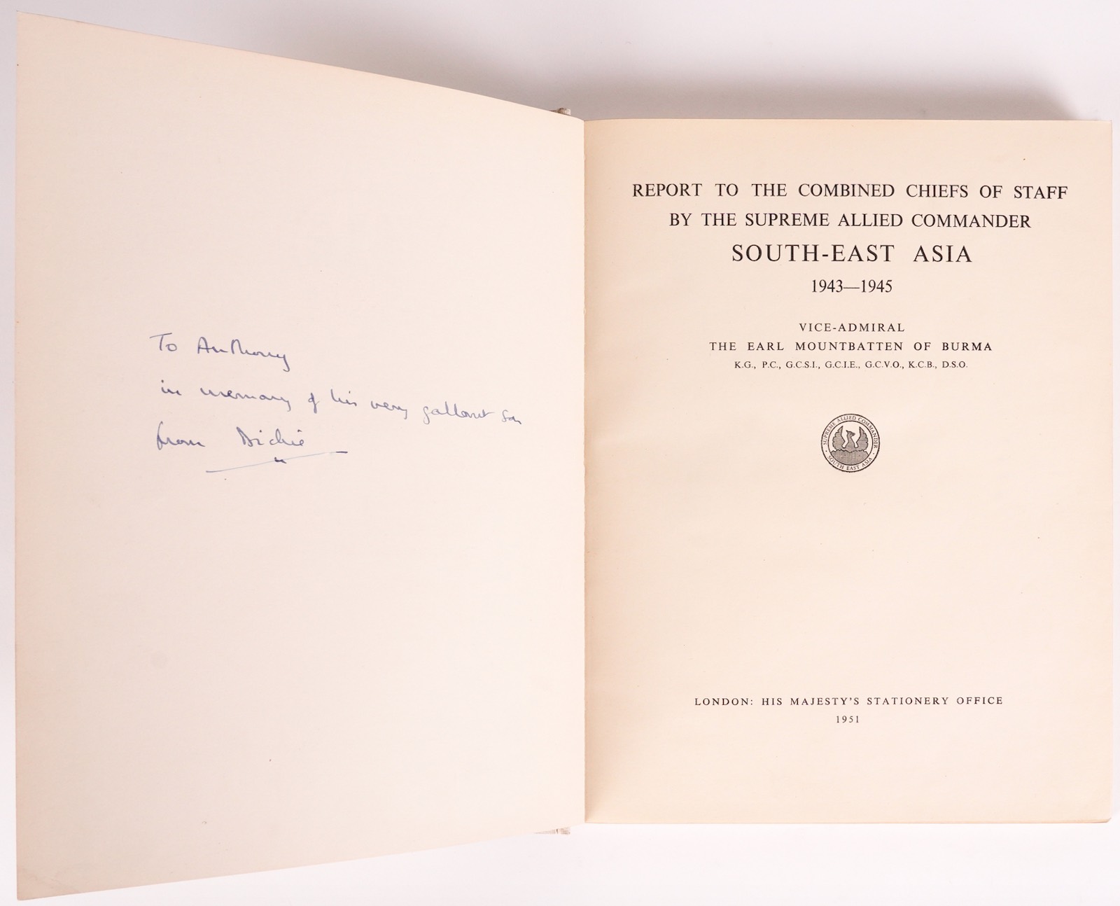 A first edition of the Report to the Combined Chiefs of Staff