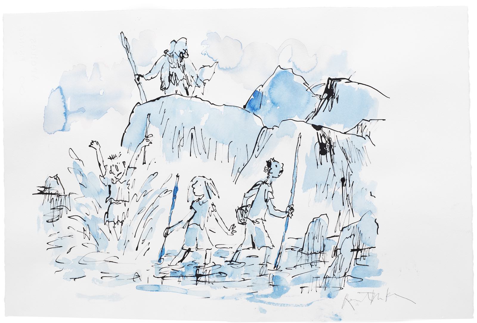 Sir Quentin Blake, A Big Splash (unframed) (Executed in 2023). Estimates_2,000 - 3,000.