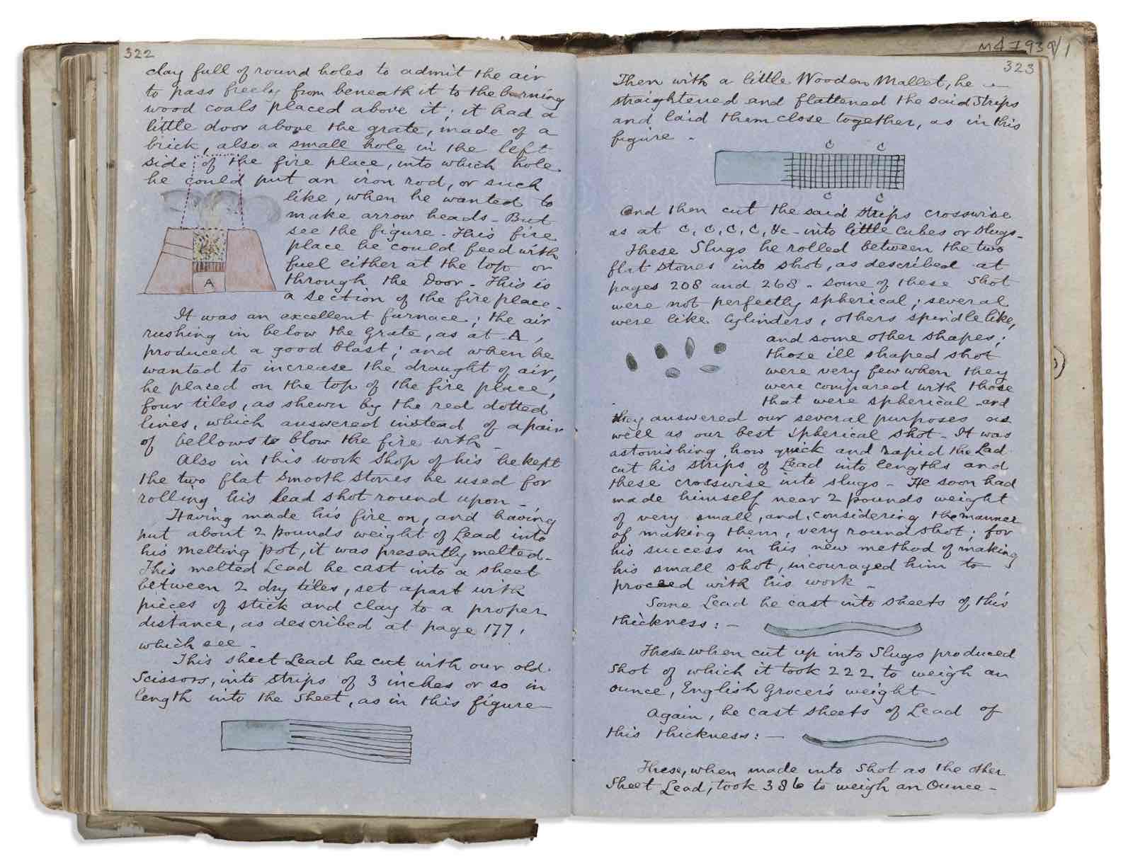 Lot 190: Thomas Grierson, Three Diaries Including an Account of a Shipwreck, circa 1875. Estimate $3,000 to $4,000.