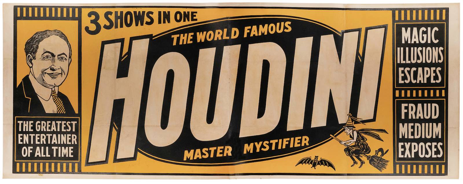 Lot #183, 3 Shows In One. The World Famous Houdini. Master Mystifier