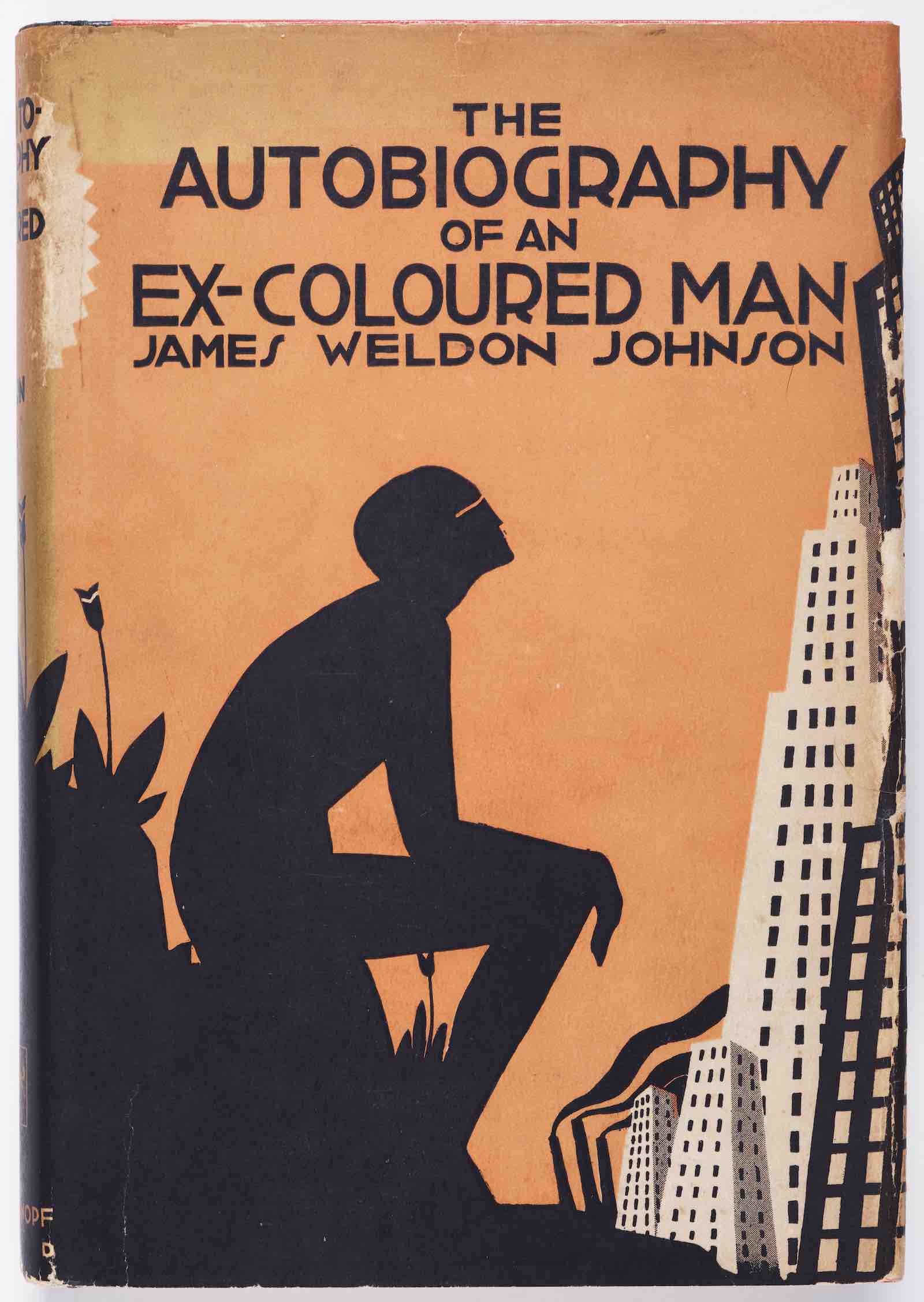The Autobiography of an Ex-Coloured Man, 1927, Aaron Douglas, dust jacket illustrator James Weldon Johnson, Alfred A. Knopf, New York City, publisher