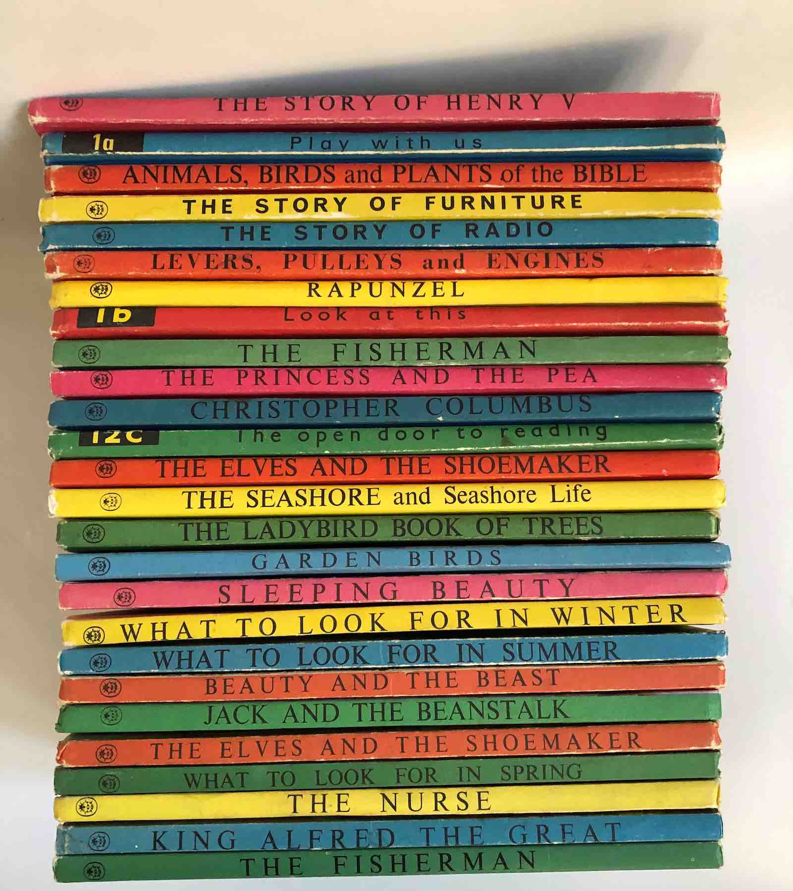 The iconic Ladybird spines
