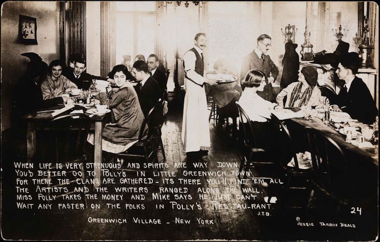Jessie Tarbox Beals Polly’s Restaurant, Greenwich Village ca. 1917 Photographic postcard