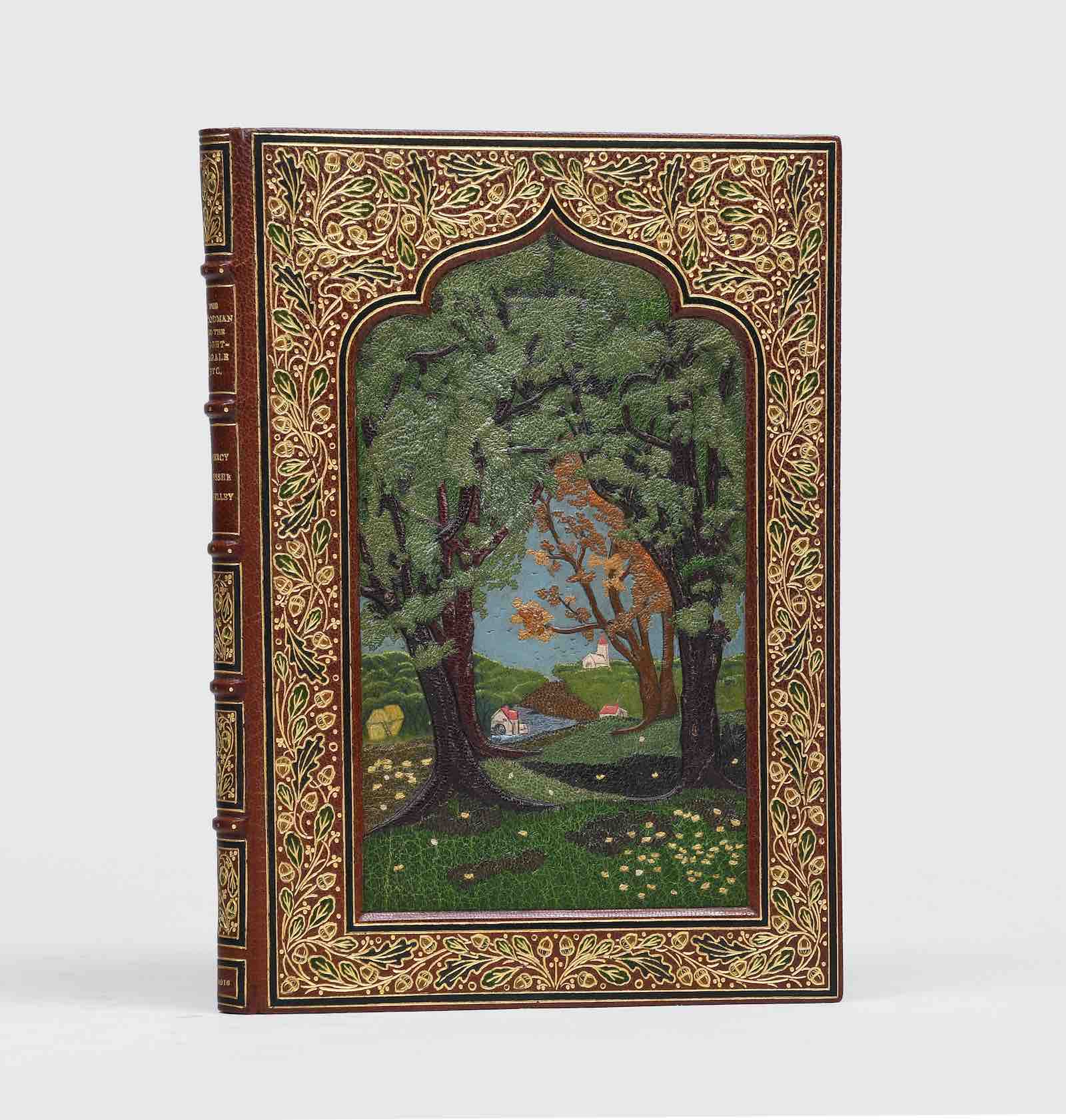 The Woodman and the Nightingale and To Night by Percy Bysshe Shelley, Alberto Sangorski (calligrapher &amp; illuminator, 1916)