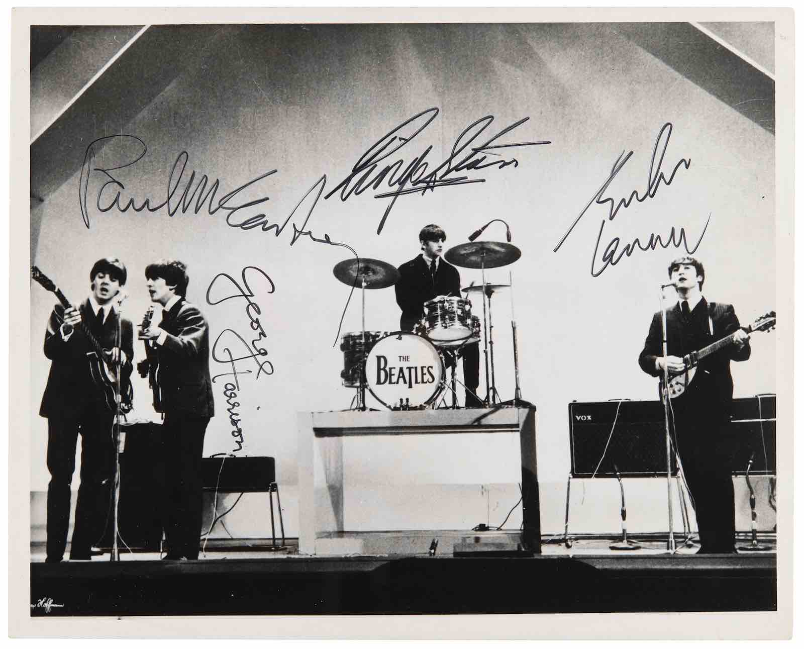 Dezo Hoffman signed Beatles photograph taken during their 1963 Australian tour