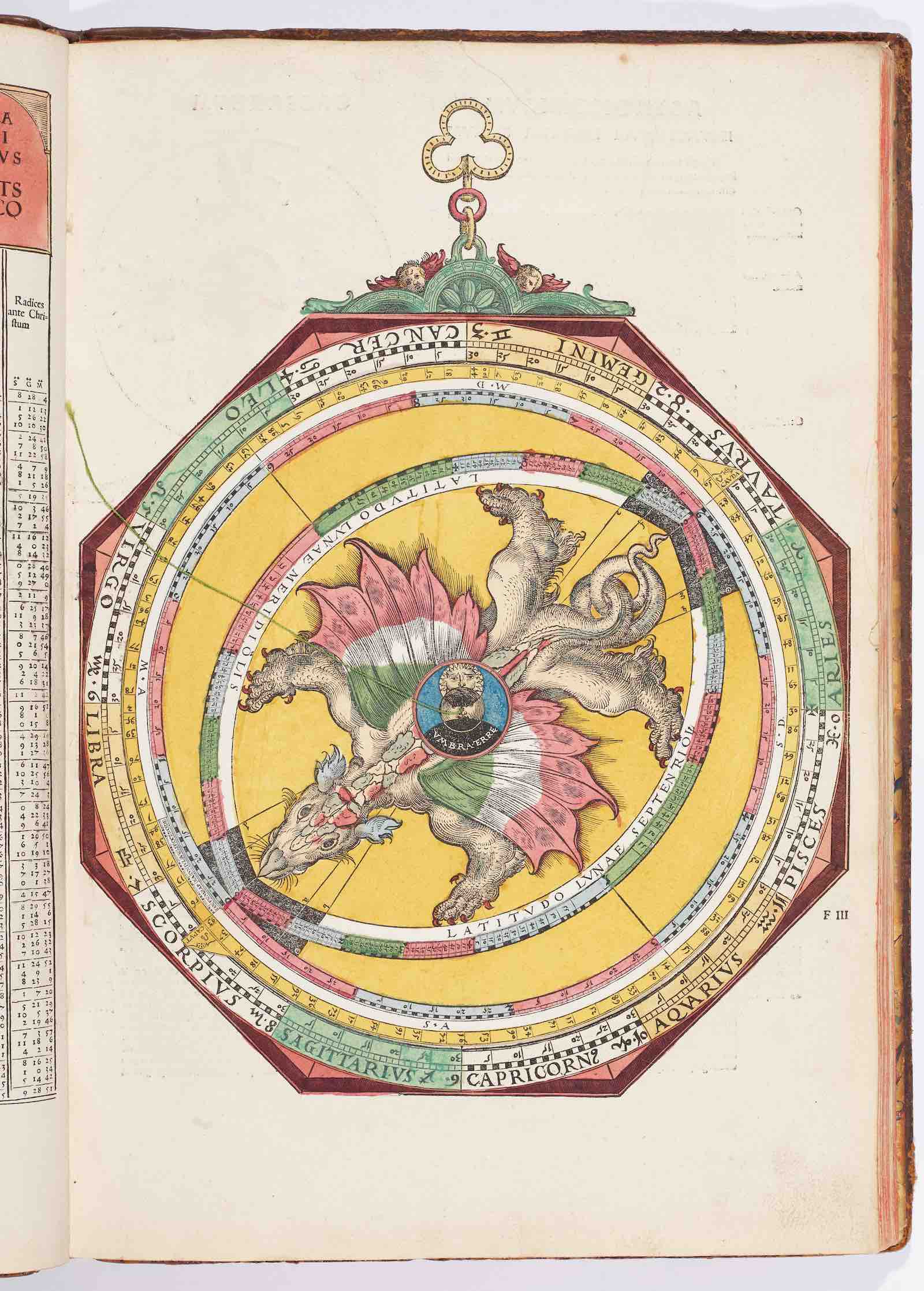 A dragon volvelle in Petrus Apianus’s Astronomicum Caesareum (1540)