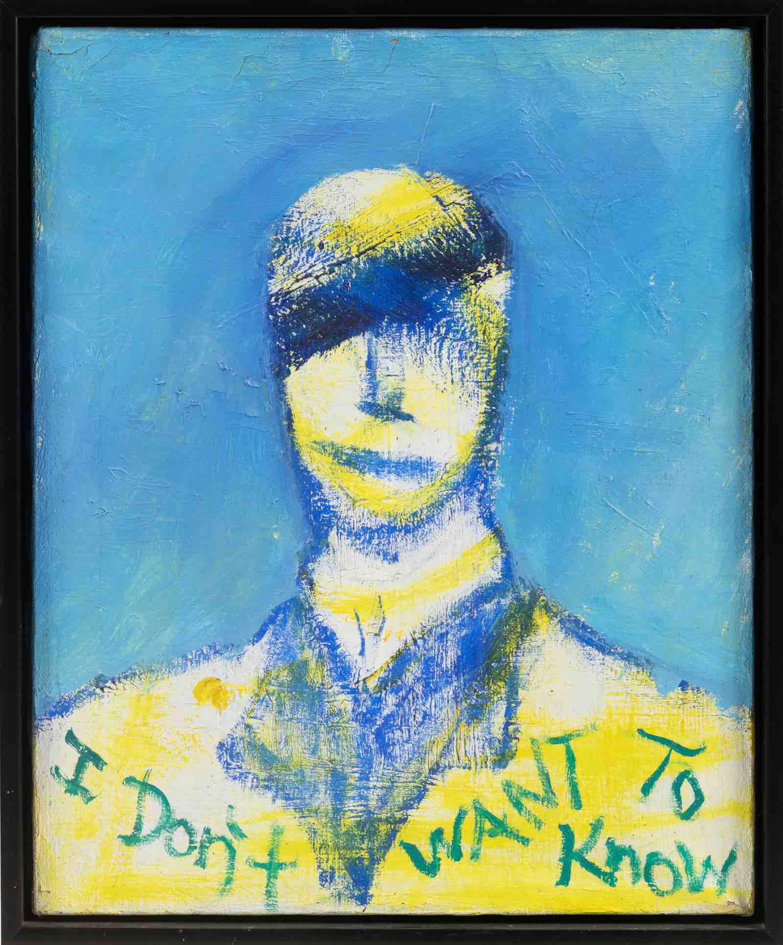 I Don't Want to Know original oil painting by Lawrence Ferlinghetti
