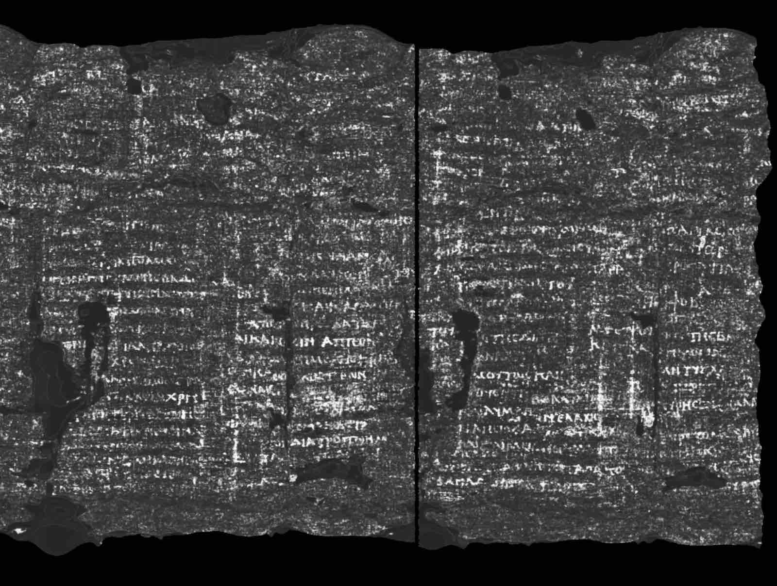 Cropped image of PHerc.172, showing the word 'disgust'