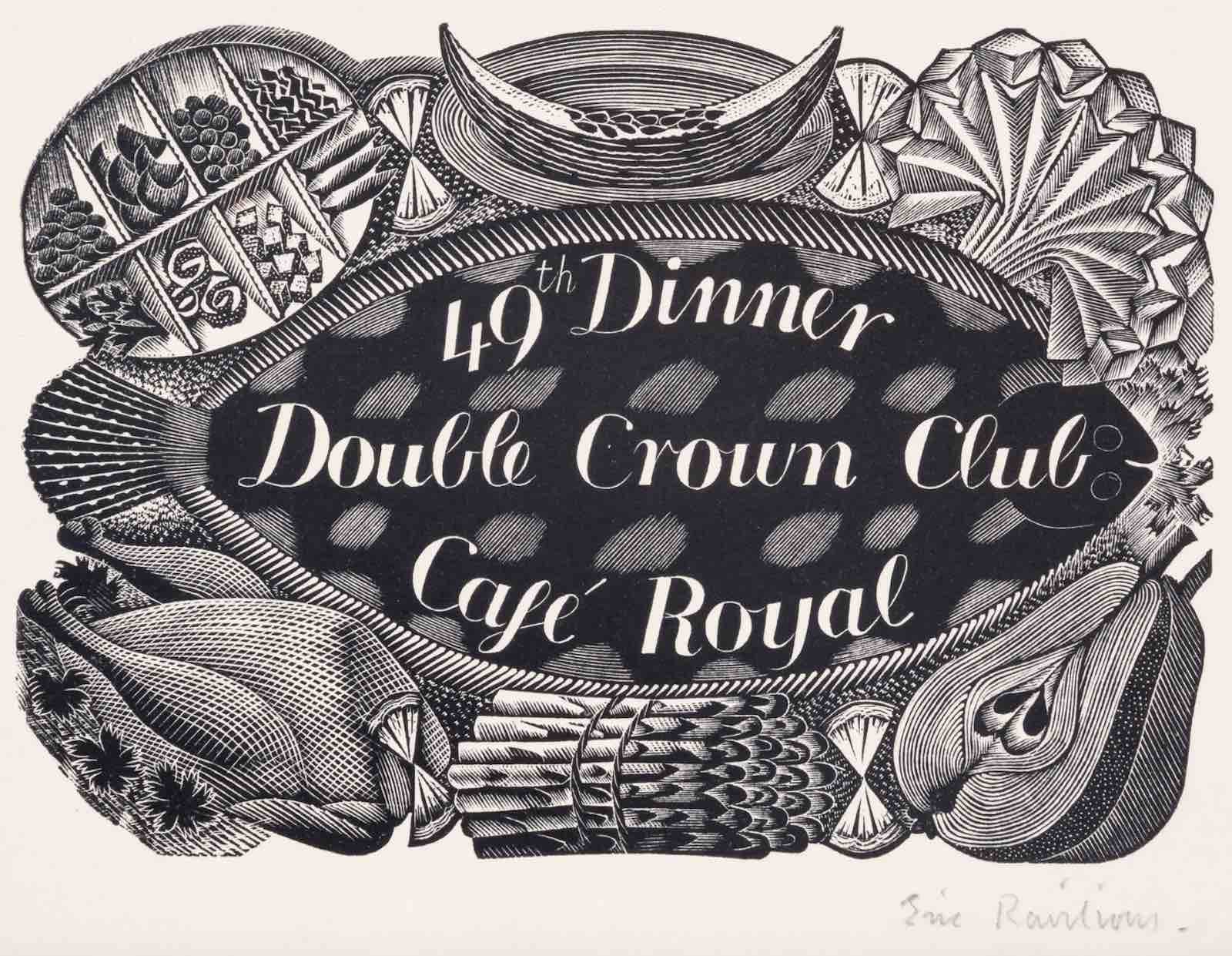 49th Dinner Double Crown Club Café Royal Menu Card
