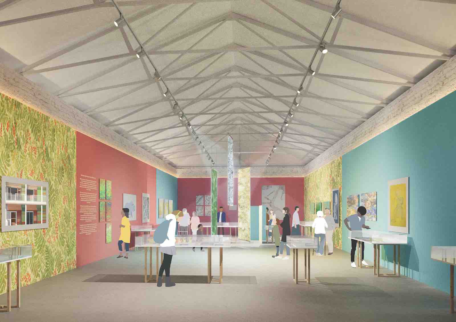 Artist's impression of the exhibition space at the new Quentin Blake Centre for Illustration