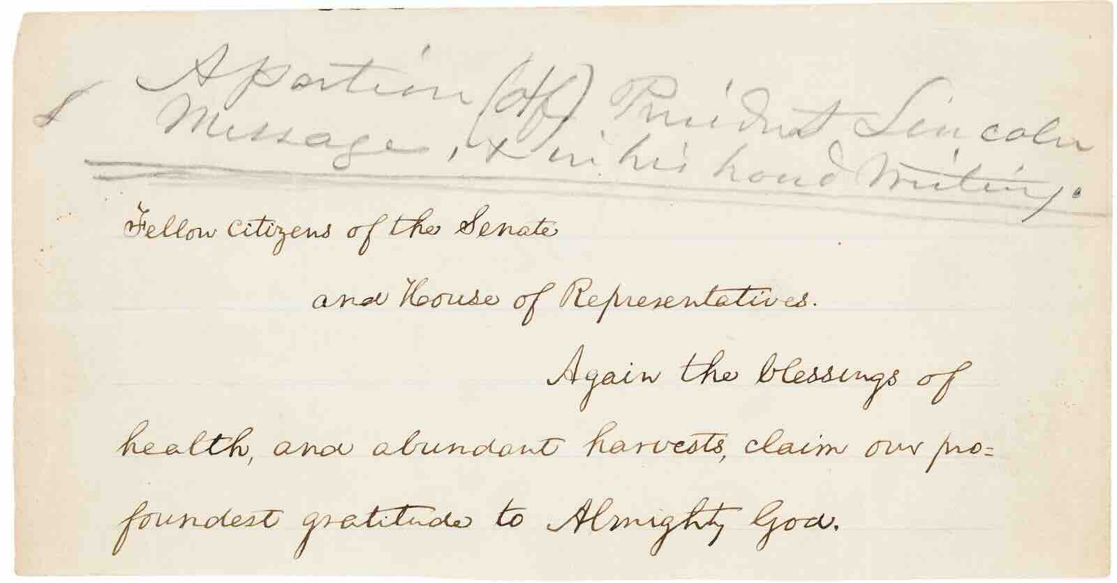 The Lincoln Address fragment