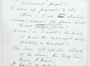 Walt Whitman's O brood continental autograph manuscript poem, early 1860s