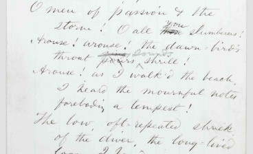 Walt Whitman's O brood continental autograph manuscript poem, early 1860s