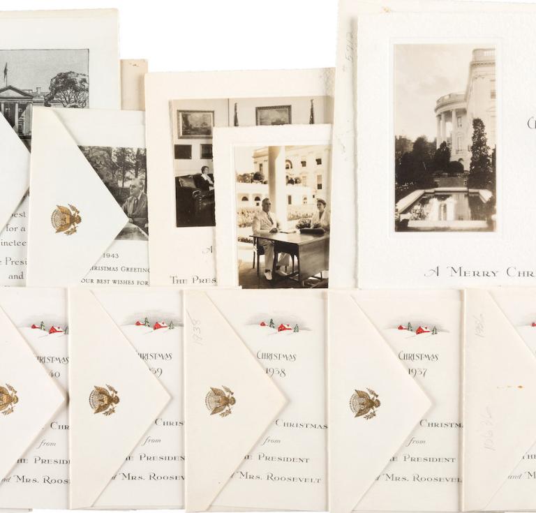  Franklin D. Roosevelt Thirteen White House Christmas Cards