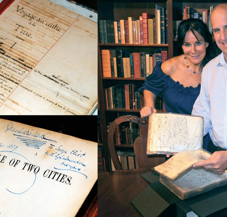Stuart Rose, and his wife, Mimi, in their library.  