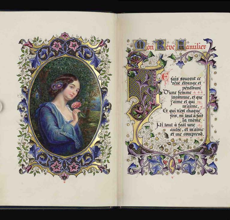 Double page from Lyriques choisis de poètes français, calligraphed by Alberto Sangorski