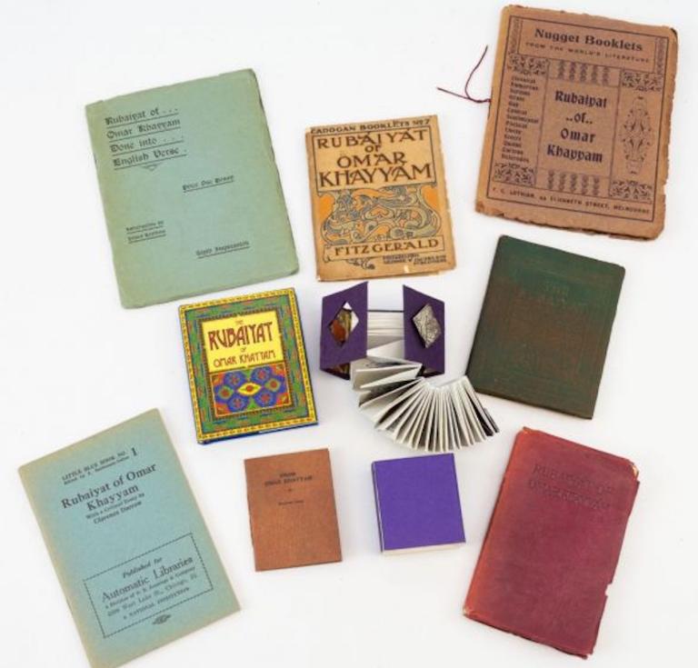 220 items including editions, translations, commentary, ephemera, and reference works related to Edward Fitzgerald and The Rubaiyat of Omar Khayyam. Available from Phillip J. Pirages Fine Books & Manuscripts