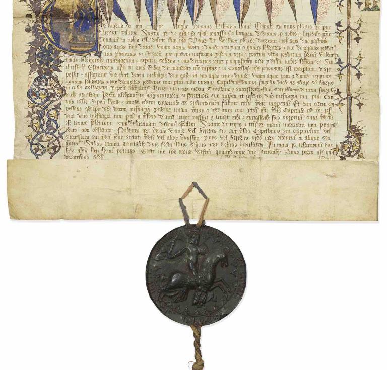 Edward III licence with seal, 1368. Estimate: £20,000-30,000