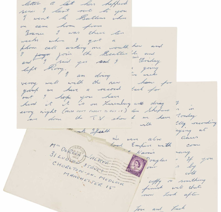 An autograph letter from Ringo Starr