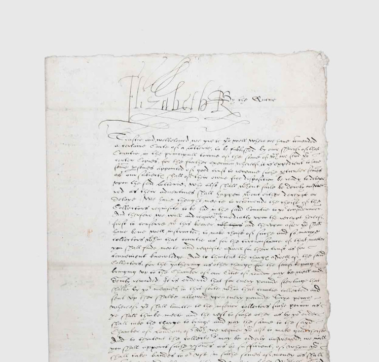 Elizabeth I's signed lottery letter, 1567
