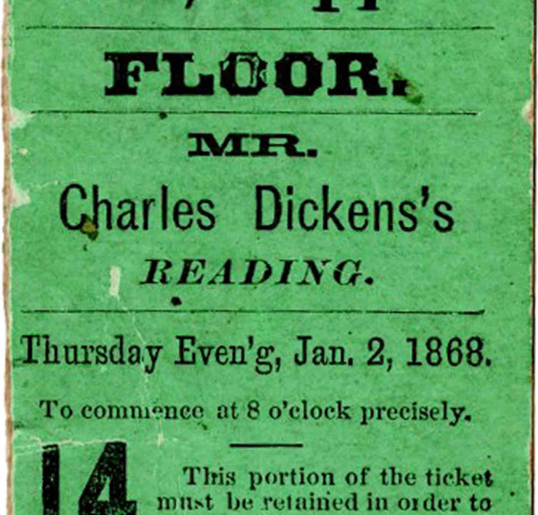 The Dickens reading ticket stub
