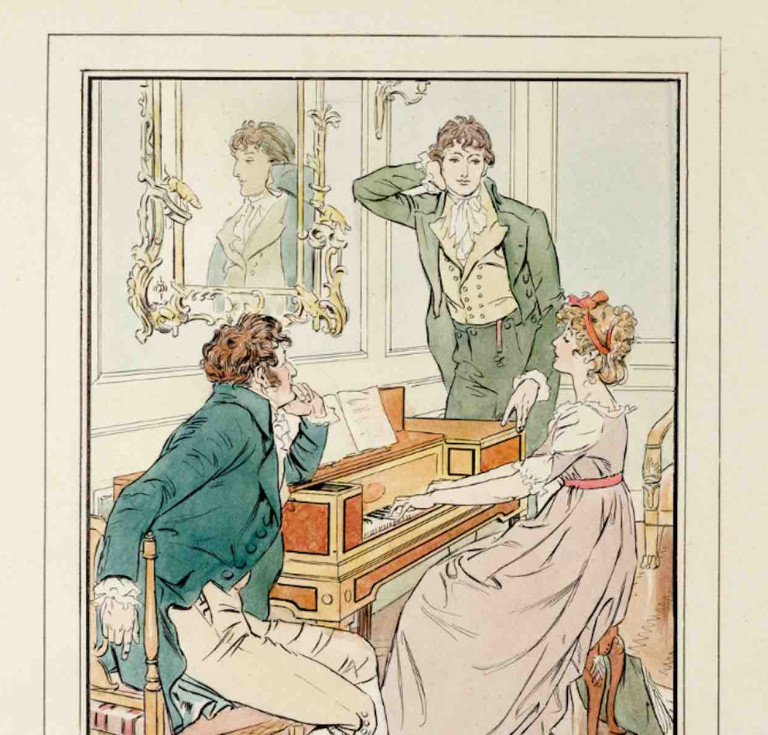 Elizabeth playing the piano at Rosings from Pride and Prejudice