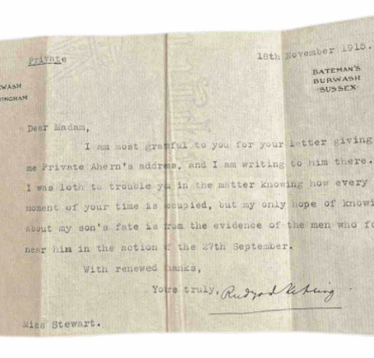 One of Kipling's letters about his son
