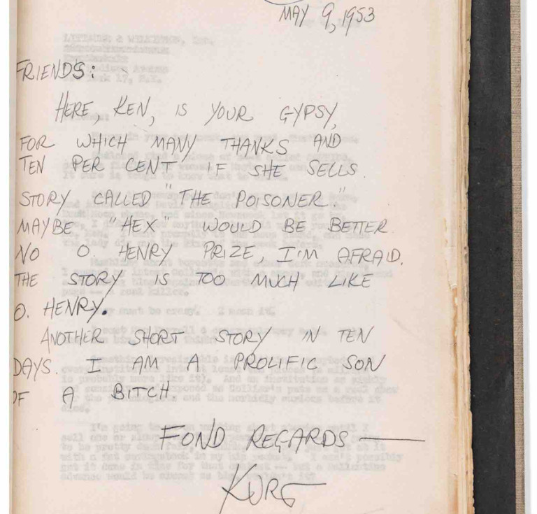 Kurt Vonnegut's Album Containing Retained Copies of Letters