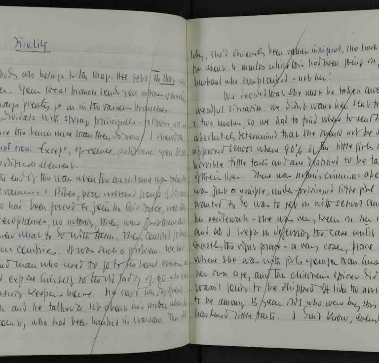 Ronald Blythe's Fidelity notebook. 