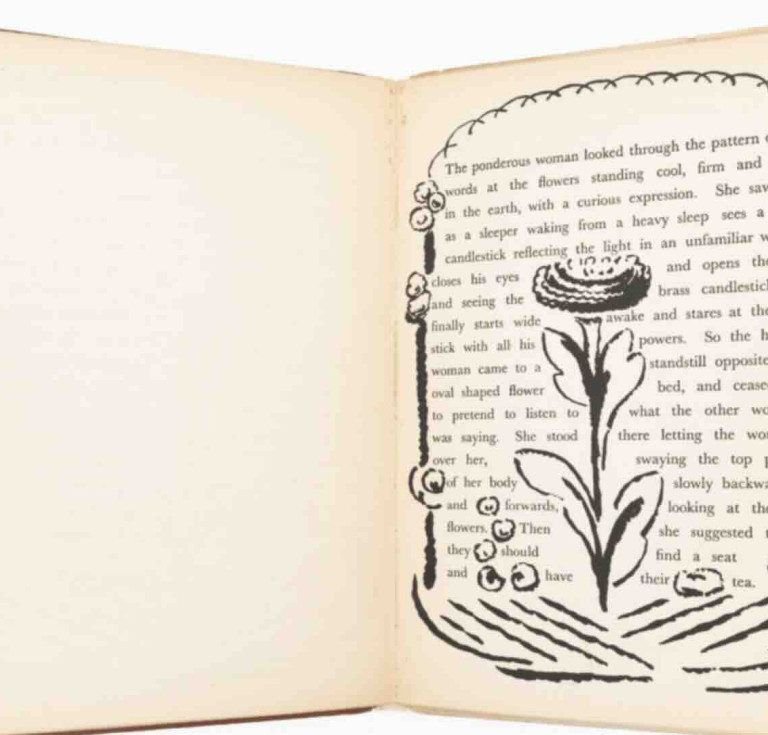 A spread from the short story Kew Gardens by Virginia Woolf