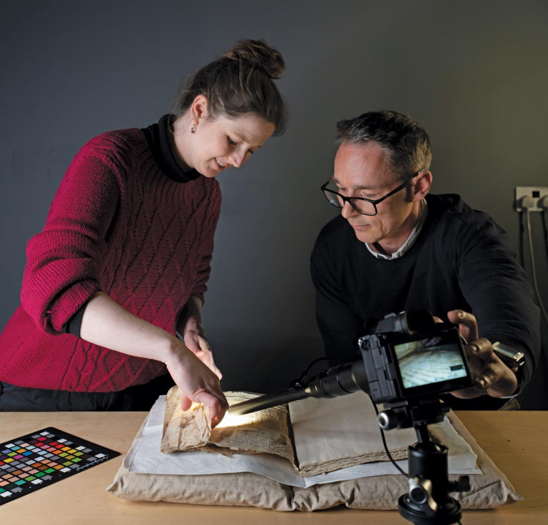 photographing the medieval Merlin manuscript