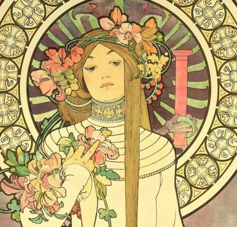 Alphonse Mucha, La Trappistine, 1897. Color lithograph.